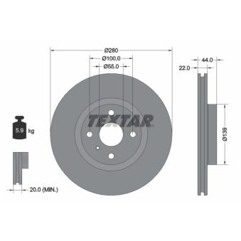 Jeu de 2 disques de frein avant TEXTAR OEM NA5F33251A