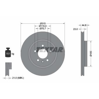 Jeu de 2 disques de frein arrière TEXTAR OEM 13595816