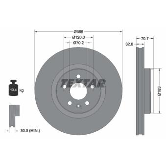 Jeu de 2 disques de frein avant TEXTAR OEM 600642000A