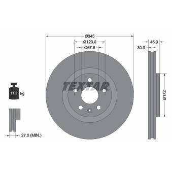 Jeu de 2 disques de frein avant TEXTAR 92314505