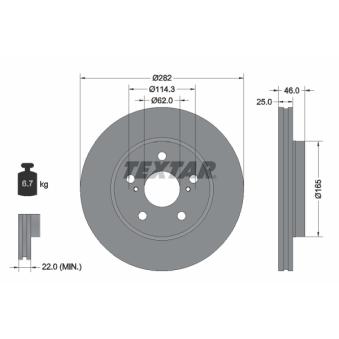 Jeu de 2 disques de frein avant TEXTAR OEM 4351202390
