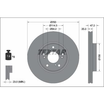 Jeu de 2 disques de frein avant TEXTAR OEM 45251T2JH01