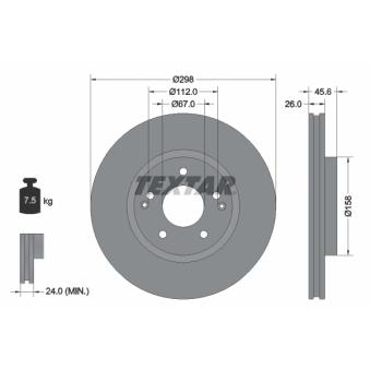 Jeu de 2 disques de frein avant TEXTAR 92322903