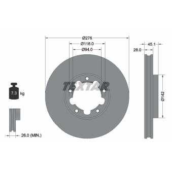 Jeu de 2 disques de frein avant TEXTAR OEM 40206MB600