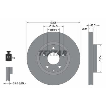 Jeu de 2 disques de frein avant TEXTAR OEM BDWK33251