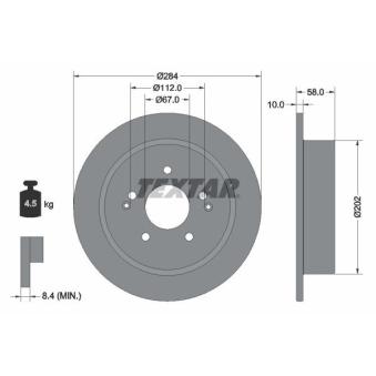 Jeu de 2 disques de frein arrière TEXTAR OEM 4840135100