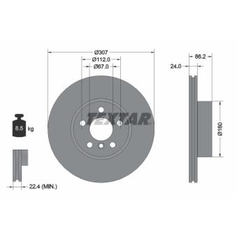 Jeu de 2 disques de frein avant TEXTAR OEM 34106880060