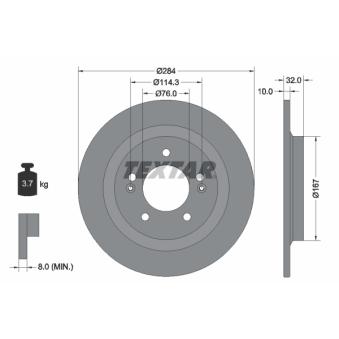 Jeu de 2 disques de frein arrière TEXTAR OEM 58411L1000