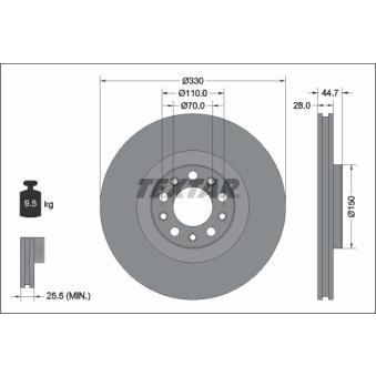 Jeu de 2 disques de frein avant TEXTAR OEM 50556528