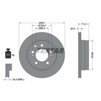 Jeu de 2 disques de frein arrière TEXTAR OEM 4840109100