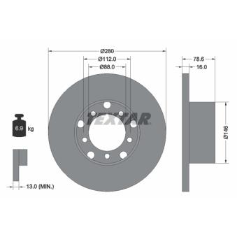 Jeu de 2 disques de frein avant TEXTAR OEM 6014200072