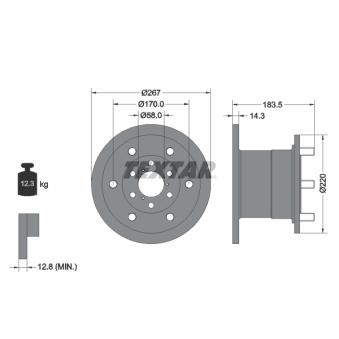 Jeu de 2 disques de frein avant TEXTAR OEM 1904528