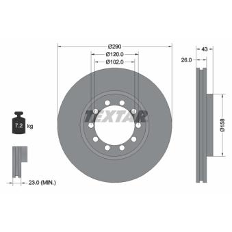 Jeu de 2 disques de frein avant TEXTAR OEM 5010260603