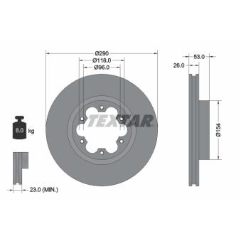 Jeu de 2 disques de frein avant TEXTAR OEM 5001871214