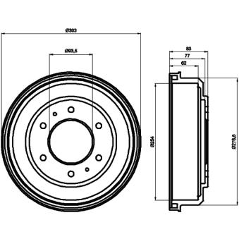Tambour de frein TEXTAR OEM MB534235 Tambour de frein TEXTAR OEM MB534235