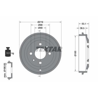 Tambour de frein TEXTAR OEM 5923606