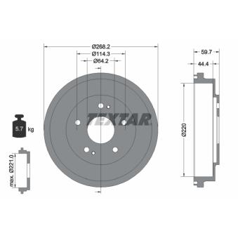 Tambour de frein TEXTAR OEM 42610S70000