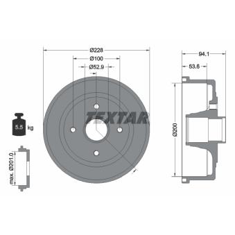 Tambour de frein TEXTAR OEM 9196290