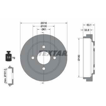 Tambour de frein TEXTAR OEM 432065F012