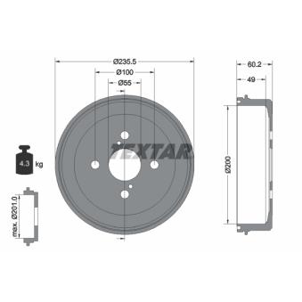 Tambour de frein TEXTAR OEM 4243112140 Tambour de frein TEXTAR OEM 4243112140