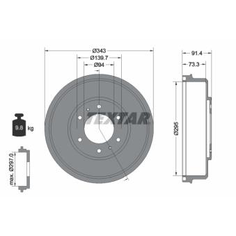 Tambour de frein TEXTAR OEM MN102439