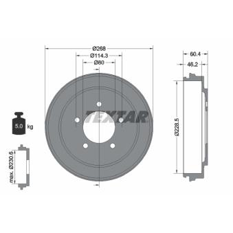 Tambour de frein TEXTAR [94036300]