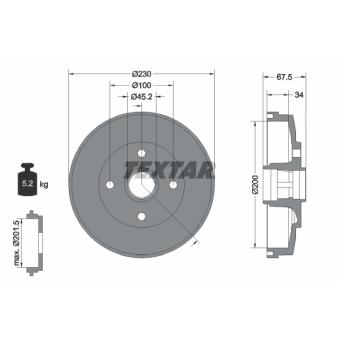 Tambour de frein TEXTAR OEM 58411fd100
