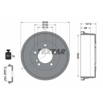 Tambour de frein TEXTAR 94040000