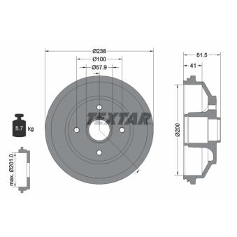 Tambour de frein TEXTAR OEM 4351162J10