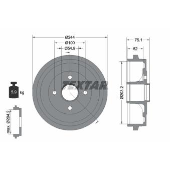 Tambour de frein TEXTAR 94043200
