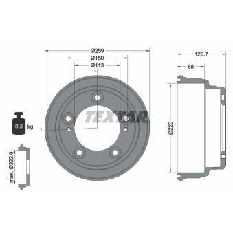 Tambour de frein TEXTAR [94046600]