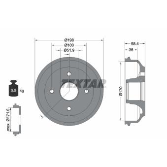 Tambour de frein TEXTAR [94050600]