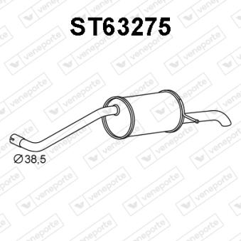 Silencieux arrière VENEPORTE ST63275 pour SKODA FABIA 1.2 - 60cv