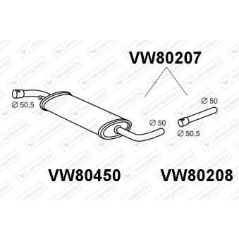 Silencieux central VENEPORTE OEM 701253409D