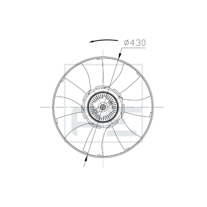 Roue du souffleur, refroidissementdu moteur PE Automotive 010.337-00A - Visuel 1