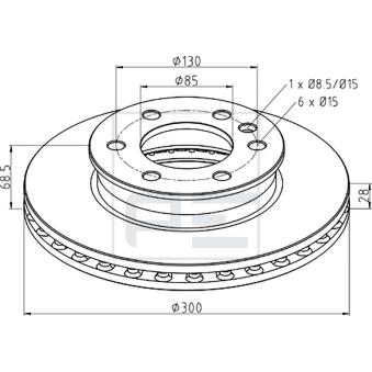 Jeu de 2 disques de frein avant PE Automotive OEM 9104210000