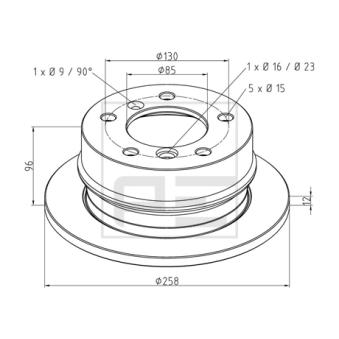 Jeu de 2 disques de frein avant PE Automotive 016.290-00A pour LEXUS IS 408 D - 79cv