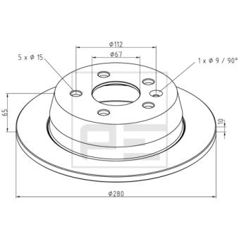 Jeu de 2 disques de frein avant PE Automotive OEM 6384230112
