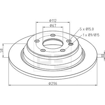 Jeu de 2 disques de frein avant PE Automotive OEM 6394230112