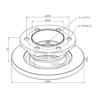 Jeu de 2 disques de frein avant PE Automotive OEM 42470842