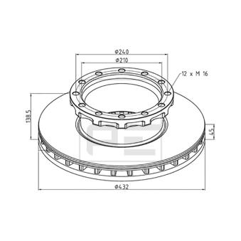 Jeu de 2 disques de frein avant PE Automotive OEM 2996327 Jeu de 2 disques de frein avant PE Automotive OEM 2996327