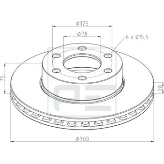 Jeu de 2 disques de frein avant PE Automotive OEM 5801639518 Jeu de 2 disques de frein avant PE Automotive OEM 5801639518