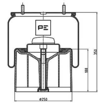Ressort pneumatique, suspension pneumatique PE Automotive [084.059-74A]