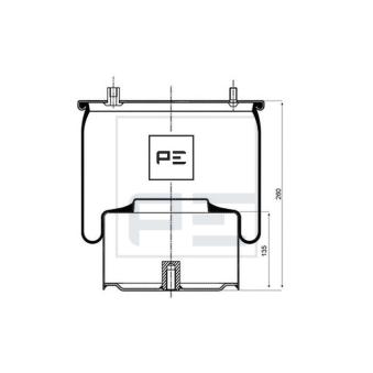 Ressort pneumatique, suspension pneumatique PE Automotive OEM 1697684 Ressort pneumatique, suspension pneumatique PE Automotive OEM 1697684