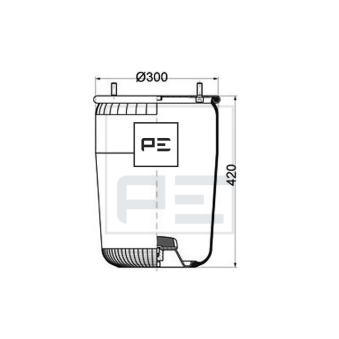 Ressort pneumatique, suspension pneumatique PE Automotive [084.116-71A]