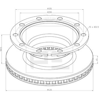 Jeu de 2 disques de frein avant PE Automotive OEM MBR5143