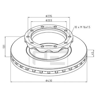 Jeu de 2 disques de frein avant PE Automotive OEM 821358300