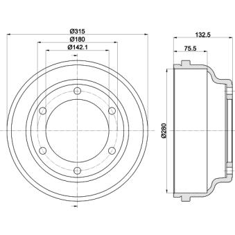 Tambour de frein MINTEX OEM YC1W1126ED Tambour de frein MINTEX OEM YC1W1126ED