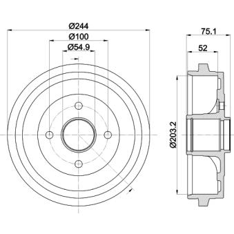 Tambour de frein MINTEX OEM 432063vu0a