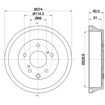 Tambour de frein MINTEX MBD427
